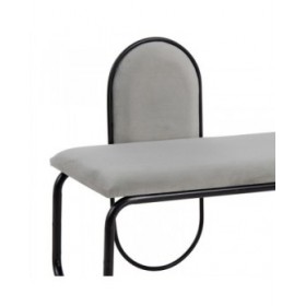 Panca 110 x 40 x 68 cm Tessuto Sintetico Grigio Metallo