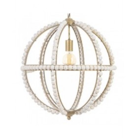Lampadario 54 x 54 x 54 cm Metallo Legno Bianco 220 V 240 V