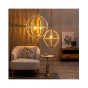 Lampadario 54 x 54 x 54 cm Metallo Legno Bianco 220 V 240 V