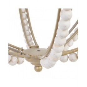 Lampadario 54 x 54 x 54 cm Metallo Legno Bianco 220 V 240 V
