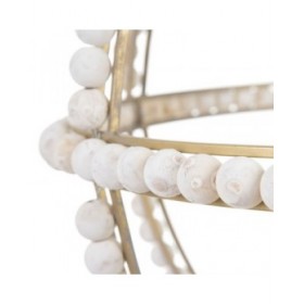 Lampadario 54 x 54 x 54 cm Metallo Legno Bianco 220 V 240 V