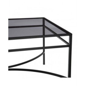 Tavolino da Caffè 100 x 60 x 45,5 cm Cristallo Metallo