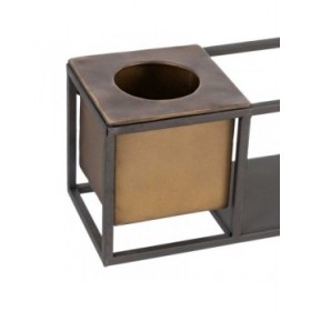Scaffale 40 x 12 x 13,5 cm Nero Dorato Metallo