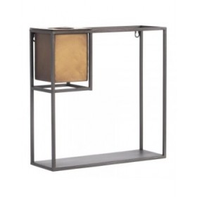 Scaffale 36 x 12 x 36 cm Nero Dorato Metallo