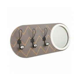 Appendiabiti con specchio Alexandra House Living Grigio Legno di abete Legno MDF 5 x 30 x 60 cm