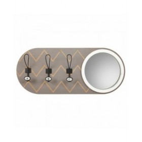 Appendiabiti con specchio Alexandra House Living Grigio Legno di abete Legno MDF 5 x 30 x 60 cm