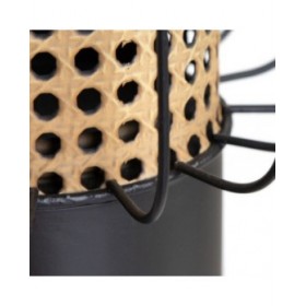 Portacandele 20 x 20 x 21 cm Naturale Nero Metallo