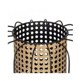 Portacandele 23 x 23 x 28 cm Naturale Nero Metallo