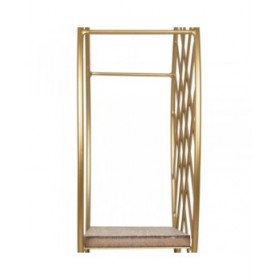 Mensole Naturale Dorato Metallo Legno 43 x 13 x 43 cm