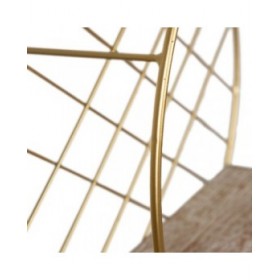 Mensole Naturale Dorato Metallo Legno 43 x 13 x 43 cm