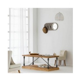 Appendiabiti con specchio Alexandra House Living Grigio Legno di abete Legno MDF 5 x 30 x 60 cm