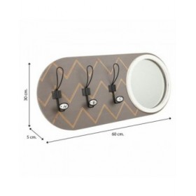 Appendiabiti con specchio Alexandra House Living Grigio Legno di abete Legno MDF 5 x 30 x 60 cm