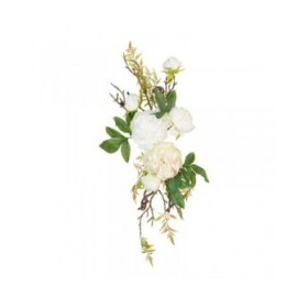 Fiori Decorativi 65 x 30 x 18 cm Bianco Peonia