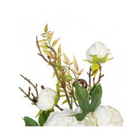 Fiori Decorativi 65 x 30 x 18 cm Bianco Peonia