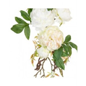 Fiori Decorativi 65 x 30 x 18 cm Bianco Peonia