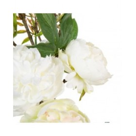 Fiori Decorativi 65 x 30 x 18 cm Bianco Peonia
