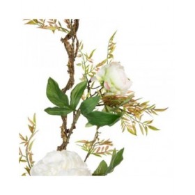 Fiori Decorativi 160 x 30 x 24 cm Bianco Peonia