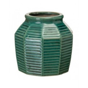 Vaso 19,5 x 19,5 x 18,5 cm Ceramica Blu scuro