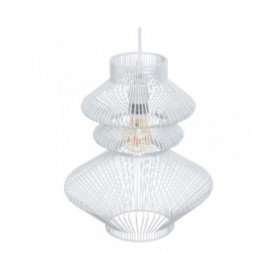Lampadario Metallo Bianco 28 x 28 cm