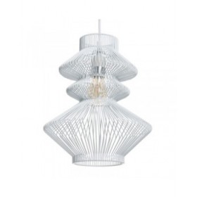 Lampadario Metallo Bianco 28 x 28 cm