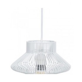 Lampadario Metallo Bianco 28 x 28 cm