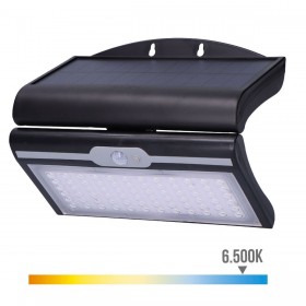 Applique da Parete EDM 31849 Nero 6 W 430 Lm 6500 lm Sensore di Movimento Solare (6500 K)