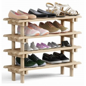 Scarpiera Astigarraga Evolution Naturale Pino Impilabile 30 x 25,9 x 75 cm