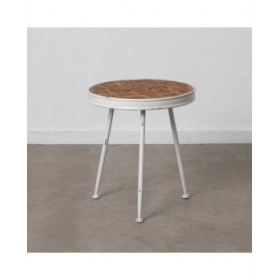 Tavolo aggiuntivo 50 x 50 x 56 cm Naturale Metallo Bianco