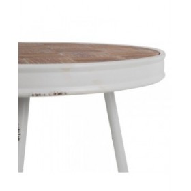 Tavolo aggiuntivo 50 x 50 x 56 cm Naturale Metallo Bianco