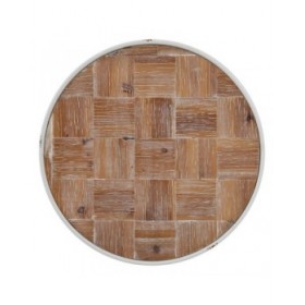 Tavolo aggiuntivo 50 x 50 x 56 cm Naturale Metallo Bianco
