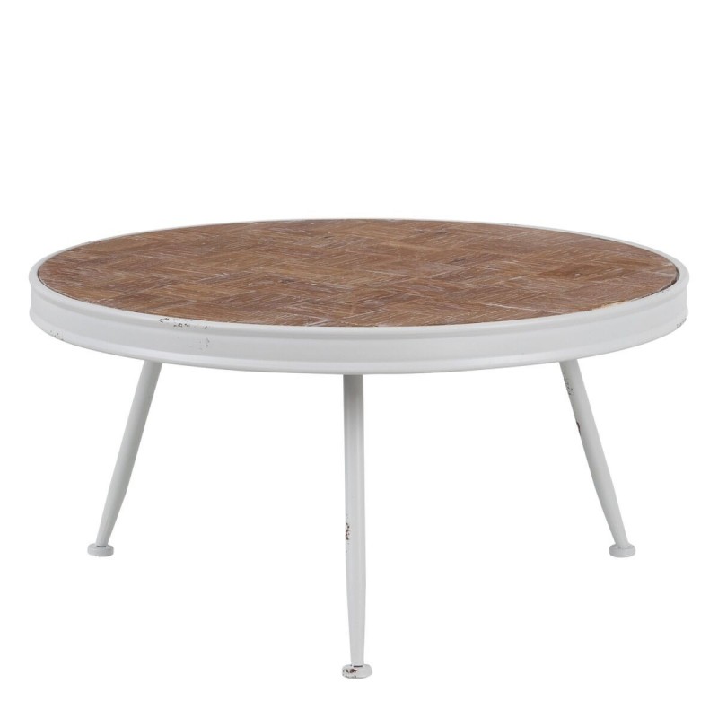 Tavolino da Caffè Bianco Naturale 74,5 x 74,5 x 38 cm