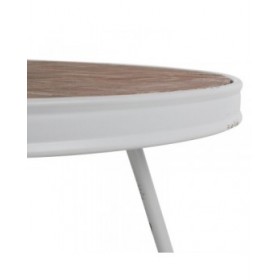 Tavolino da Caffè Bianco Naturale 74,5 x 74,5 x 38 cm