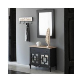 Appendiabiti da parete Alexandra House Living Welcome Bianco Legno MDF 5 x 22 x 60 cm