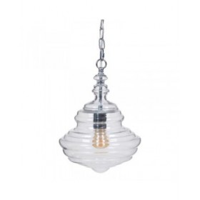 Lampadario 28 x 28 x 36 cm Cristallo Metallo Argento