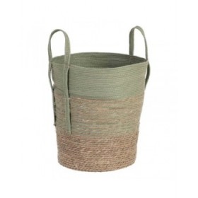 Set di Cesti 42 x 42 x 48 cm Menta Fibra naturale (3 Pezzi)