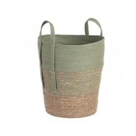 Set di Cesti 42 x 42 x 48 cm Menta Fibra naturale (3 Pezzi)