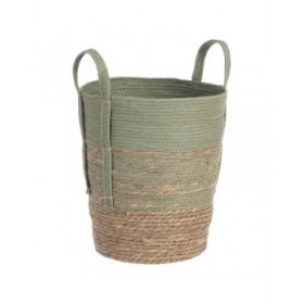 Set di Cesti 42 x 42 x 48 cm Menta Fibra naturale (3 Pezzi)