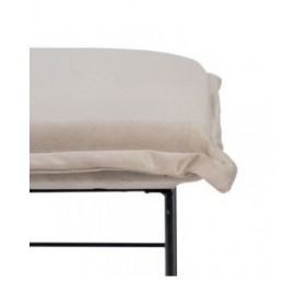 Puff Tessuto Sintetico Beige Metallo 40 x 40 x 35 cm