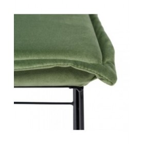 Puff Tessuto Sintetico Metallo 40 x 40 x 35 cm Verde Chiaro