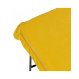 Puff Tessuto Sintetico Metallo Giallo 40 x 40 x 35 cm