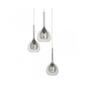 Lampadario Cristallo Grigio Metallo 33 x 33 x 50 cm