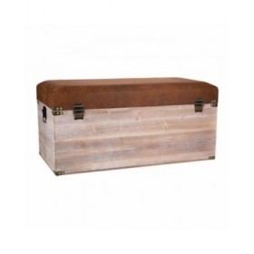 Cassapanca Alexandra House Living Marrone Poliuretano Legno MDF 40 x 38 x 80 cm