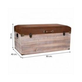 Cassapanca Alexandra House Living Marrone Poliuretano Legno MDF 40 x 38 x 80 cm