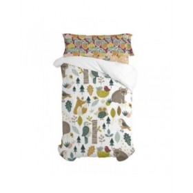 Lenzuolo con angoli aderenti HappyFriday Moshi Moshi Harvestwood Multicolore 90 x 200 x 32 cm