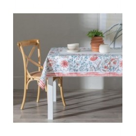 Tovaglia 140 x 140 cm Azzurro Poliestere 100 % cotone