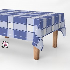 Rotolo di tovaglia Exma Antimacchia Azzurro A quadri Classico 140 cm x 25 m