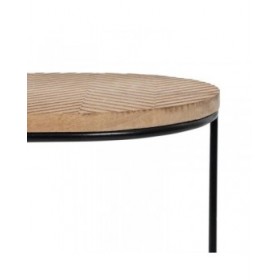 Tavolo aggiuntivo 60 x 39,5 x 60 cm Naturale Nero Metallo Legno (2 Unità)
