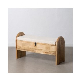 Baule 100 x 35 x 56 cm Tessuto Sintetico Legno