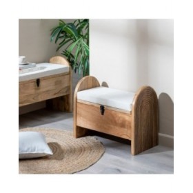 Baule 100 x 35 x 56 cm Tessuto Sintetico Legno