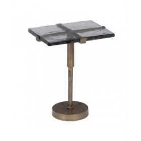 Tavolo aggiuntivo 41 x 31,5 x 49 cm Cristallo Dorato Metallo